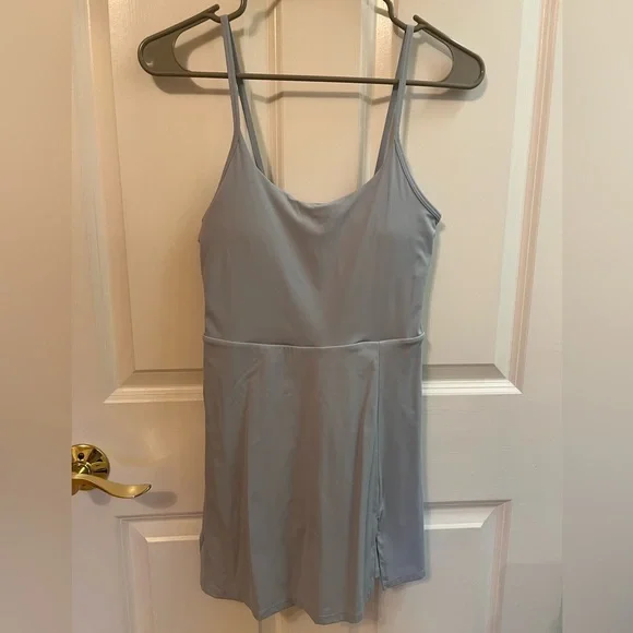 light blue dress long Light Blue Long Prom Dress with Sheer Bodice Dusty Blue / 16 main image 1